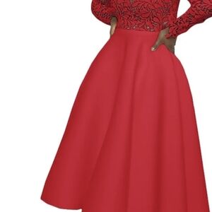 Elegant Red A-Line Skirt